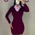 ماکسی کوتاه یقه مردانه کد ۷۰۷